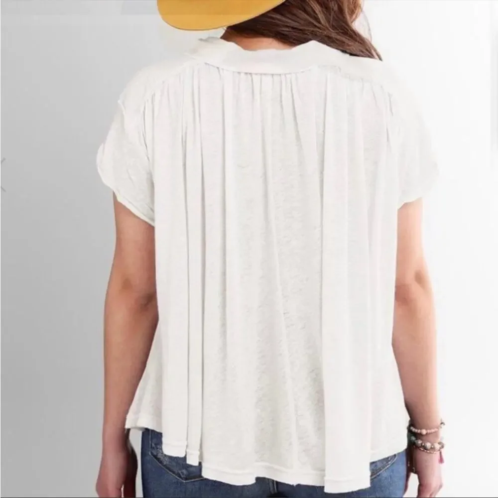 Free people Low Down Henley Top white sz M